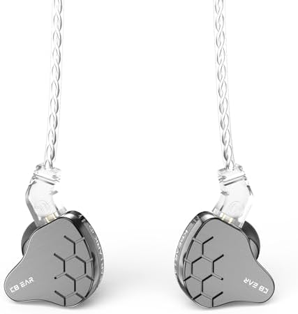 KBEAR Lark Hi-Fi Earphones with 1 BA & 1 DD Dual-Driver System – Detachable Cable In-Ear Monitors for Musicians and Audiophiles – Noise-Isolating Earbuds for Unmatched Sound Clarity and Bass Depth – Lightweight and Ergonomic Design for All-Day Comfort – Perfect for Studio and Live Performance