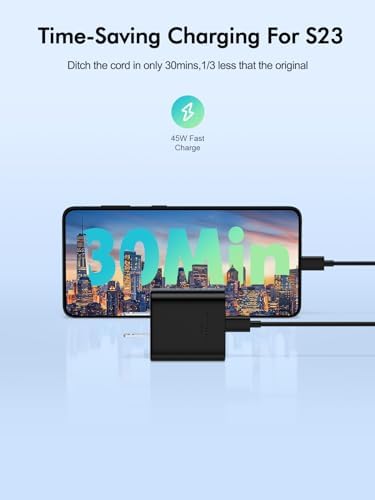 TSKYBEAR 2-Pack 45 W USB-C Super Fast Charger for Samsung Devices – Rapid Charging Solution with 6 ft Cable, Perfect for Galaxy S25/S24/S23/S22 Series, Note 20/10, and More – Enhanced Compatibility & Portability for On-the-Go Charging