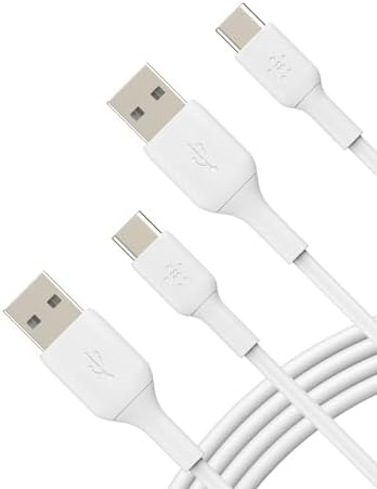 Belkin Boost Charge 6.6 ft USB-C to USB-A Cable: High-Efficiency Charging & Swift Data Sync for i Phone 16, Samsung Galaxy S25, Pixel 9 – Durable 2-Pack for Reliable Home and Travel Use