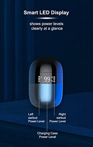Sleek Blue Bluetooth 5.2 In-Ear Earbuds with Noise Cancelling Technology – Premium Wireless Headphones Featuring USB-C Charging Case for Superior Sound Quality & Hands-Free Communication – Perfect for Mobile Devices & Active Lifestyles