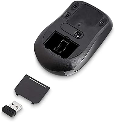 Wireless Silver Optical Mouse by Amazon Basics – 2.4 GHz Connection with USB Nano Receiver for Effortless Navigation and Ergonomic Comfort in Home & Office Use