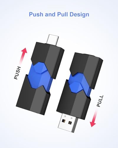 JUANWE 64 GB USB-C Flash Drive 3 Pack – Ultimate Dual USB-A & Type-C Storage Solution for Effortless Photo and Video Management, Retractable & Dustproof Design for Enhanced Durability and Speed, Perfect for Phones, Tablets, and Computers