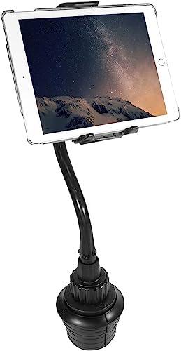 Transform your driving experience with the Macally Adjustable Cup Holder Tablet Mount – a robust and versatile solution for hands-free tablet use in your vehicle. This innovative car accessory seamlessly fits into your cup holder, accommodating various tablet sizes including i Pad Pro, i Pad Air, and i Pad Mini up to 12.9 inches. Enjoy the freedom of 360-degree rotation for optimal viewing angles, making navigation, video calls, or entertainment accessible for both front and back seat passengers. Designed for effortless installation without tools, this durable tablet holder is built to endure the rigors of everyday travel while keeping your device secure on bumpy rides. Ideal for busy parents looking to entertain children during long journeys or for anyone needing reliable GPS access. Elevate your in-car connectivity and comfort with the Macally Cup Holder Tablet Mount, the ultimate accessory for tech-savvy drivers seeking convenience and functionality.