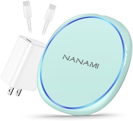NANAMI Fast Wireless Charger – 7.5 W Qi Certified Charging Pad with PD3.0 Adapter for i Phone 16/15/14/13/12 & 10 W for Samsung Galaxy S25/S24/S23/S22/S21/Note 20 – Sleek & Compact Design, Advanced Safety Features, Effortless Charging for Home and Office Efficiency