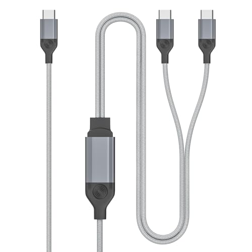 Maximize Charging Efficiency with the 140 W 2-in-1 USB C to USB C Braided Cable – Fast Charge Your i Phone 16 Pro Max, Mac Book Pro & Samsung Devices, Durable 4 Ft Length, Universal Compatibility for All Type-C Devices