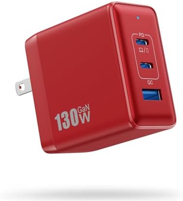 High-Power 130 W USB-C Charger Block | 3-Port Ga N Fast Charging Station | Compact Foldable Type C Wall Charger for Laptop, i Phone 16/15, i Pad Pro & Galaxy Series | Efficient PD QC Charging Solution for On-the-Go Connectivity