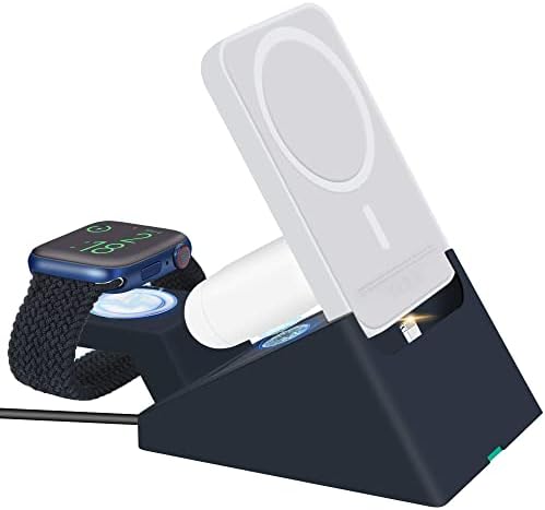 Revolutionary 3-in-1 Mag Safe Wireless Charging Stand for i Phone, Apple Watch & Air Pods – Fast PD 20 W Output Charging Station for Optimal Device Efficiency – Sleek & Compact Design for Home or Office Use – Enhanced Compatibility for Modern Tech Enthusiasts