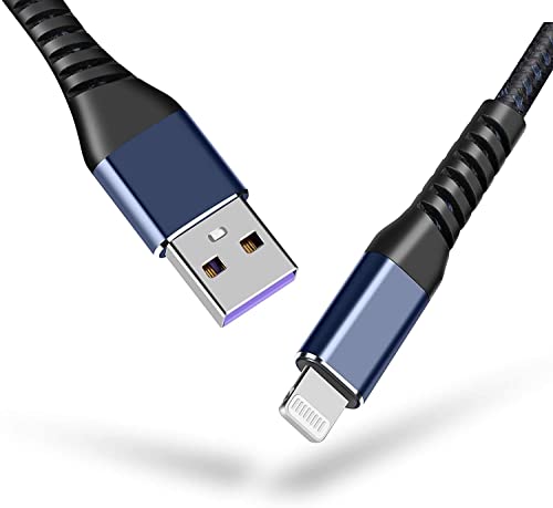 MFi Certified 16 ft Lightning Cable – 2 Pack Extra Long i Phone Charger for Ultimate Charging Flexibility, Fast Data Transfer, Durable Braided Design, Compatible with i Phone 12/11/11 Pro/11 Max/X/XS/XR/XS Max/8/7/6/5 S/SE and i Pad Mini/Air – Enhanced Performance in Blue