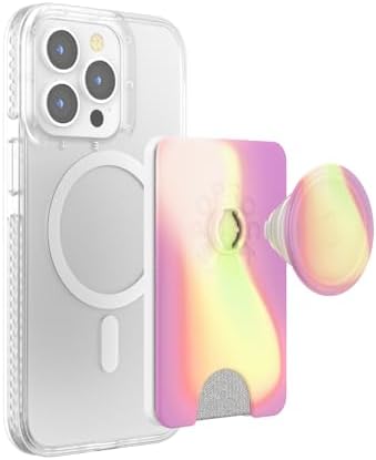 Revolutionary Mag Safe-Compatible Pop Sockets Phone Wallet with Expanding Grip – Rainbow Glass Design for Effortless Wireless Charging & Card Storage, Perfect for Busy Lifestyles