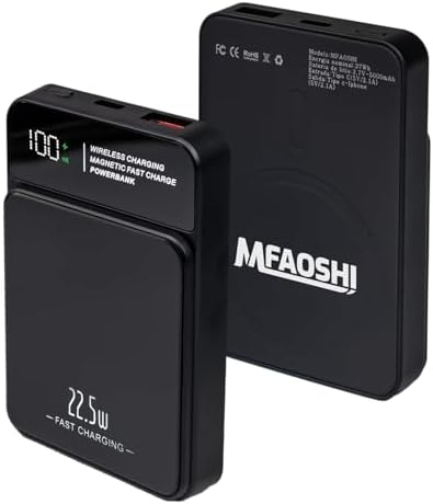 Discover the Ultimate 5000 m Ah Magnetic Portable Charger for i Phone Series – Fast 22.5 W PD Wireless Power Bank with LED Display for Effortless Charging on the Go – Sleek Black Design for Enhanced Compatibility and Travel Convenience Elevate your charging experience with this state-of-the-art 5000 m Ah mobile power bank, engineered for seamless integration with i Phone 16/15/14/13/12 models. Experience the power of 22.5 W PD fast charging that delivers rapid energy replenishment when you need it most. The innovative magnetic attachment ensures a secure connection, eliminating the hassle of tangled cords while providing reliable power throughout your day. The sleek black design not only enhances your device’s aesthetics but also features a user-friendly LED display that keeps you informed of your battery status at a glance. Whether you’re commuting, traveling, or simply out and about, this lightweight and portable charger is your essential accessory for staying connected. Crafted from premium materials for durability, this power bank is designed to withstand the rigors of daily use. Say goodbye to low battery anxiety and embrace the convenience of on-the-go charging with this cutting-edge portable charger tailored for your i Phone.