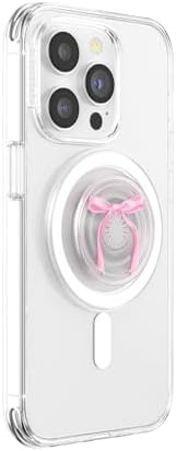 Elevate Your Smartphone Experience with the Mag Safe Compatible Pop Sockets Grip – Stylish Enamel Silver Heart Design, Magnetic Phone Stand & Secure Grip for i Phone, Ideal for Hands-Free Viewing & Effortless Wireless Charging, Customizable Swappable Top for Personal Flair