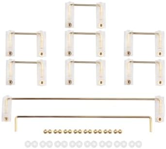 Ultimate Gold Plated PCB Stabilizers for Mechanical Keyboards – Translucent Smokey Design with Noise Reduction Films, Perfect Fit for 2 u, 6.25 u, and 7 u Spacebars – Elevate Your Typing Experience and Enhance Durability