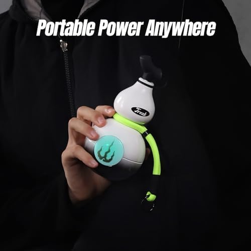 Fulu Mythical Gourd-Shaped Power Bank 10000 m Ah – Artistic Portable Charger with Integrated 2 ft Retractable USB-C Cable, 20 W Fast Charging for i Phone 16/15, i Pad, Pixel, and More – Durable, Stylish Power Solution for Adventurers and Tech Enthusiasts