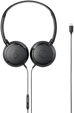 Audio-Technica ATH-S120 C-LV USB-C Headphones in Violet – Exceptional Sound Clarity and Comfort for Active Lifestyles, Ultra-Lightweight Foldable Design with Integrated Mic for Effortless Communication and Connectivity