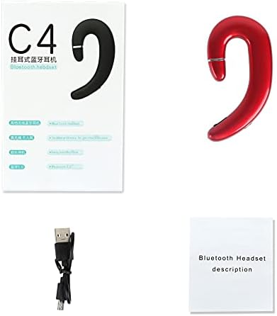 Revolutionary Ear Hook Bluetooth Wireless Headphones – Comfort-Focused Noise Cancelling Earphones with Microphone for Android & i Phone Compatibility (Red) – Effortless Connectivity, Ultimate Sound Quality, and Ergonomic Design for All-Day Wear