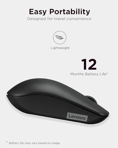 Lenovo 530 Wireless Mouse – Ergonomic Abyss Blue Design with 2.4 GHz Nano USB Receiver, 1200 DPI Optical Sensor for Precision Tracking, Lightweight & Portable for Effortless Navigation, Ideal for Left & Right-Handed Users, Perfect Companion for Work or Travel