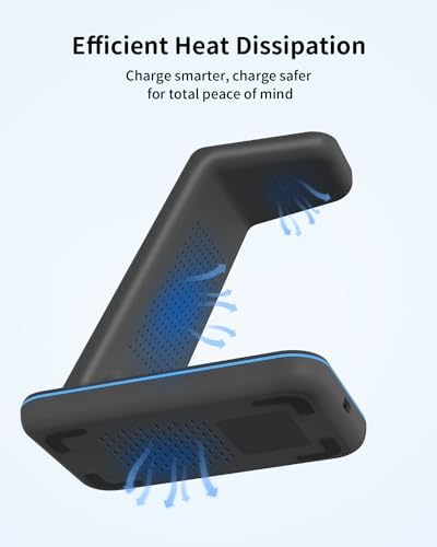 Magnetic Wireless Charging Station for i Phone 15/14/13/12 Pro Max & Apple Devices – Joy Geek 3-in-1 Fast Charger Pad for i Phone, Apple Watch Ultra 9-2, and Air Pods – Compact Design with Enhanced Compatibility and Secure Magnetic Alignment