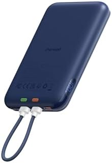 Charmast 10000 m Ah Slim Power Bank – 20 W Fast Charging Portable Charger with Removable Cable for i Phone & Android – Lightweight Hand-Free Battery Pack with Digital Display for Effortless Travel Convenience