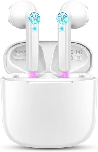 Premium Bluetooth 5.3 Wireless Earbuds with Deep Bass and Enhanced Noise Cancelling – Mini Sport Earphones with 40 Hours Playtime, USB-C Charging Case, and Dual LED Display for Ultimate Connectivity and Sound Clarity