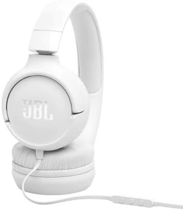 JBL Tune 520 C On-Ear Headphones – USB-C Wired Design with Hi-Res Audio Precision, Enhanced Pure Bass Sound, and Ergonomic Comfort Fit, Complete with 3-Button Remote for Seamless Call and Music Control (Stylish White Finish) – Ideal Choice for Audiophiles and Professionals Seeking Superior Sound Experience