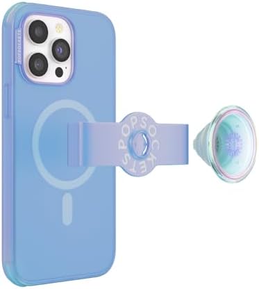 Pop Sockets i Phone 14 Pro Case with Integrated Slidable Grip & Kickstand – Pink Opalescent – Ultimate Wireless Charging Compatibility, 10 ft Drop Protection, and Easy Mag Safe Integration for Enhanced Mobile Experience