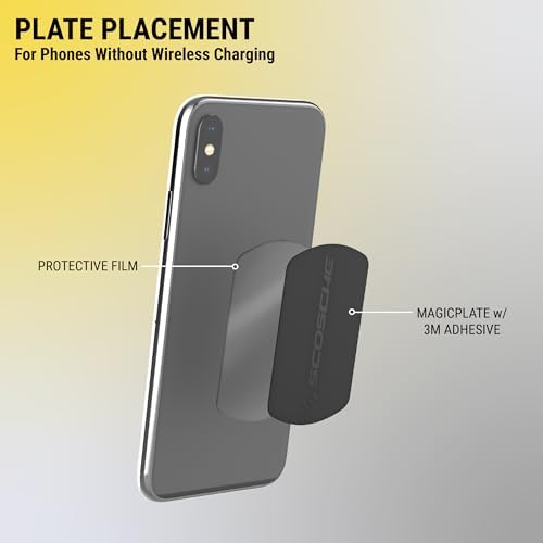 Scosche MRK2 PK-UB Universal Magnetic Phone Mount Metal Plate Kit – Essential Replacement for Secure Smartphone Holding in Vehicles – Enhanced Compatibility with All Devices & Cases – Pack of 2 Durable, Sleek Black Plates for Effortless Installation and Reliable Hands-Free Navigation