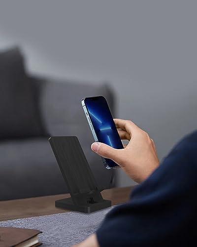 Cell Phone Stand with Tray, Wood Phone Docking Station for Men, Phone Holder for Desk, Men’s Docking Station and Organizer, Wooden Desk Organizer – Enhanced Compatibility and Speed