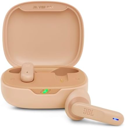 JBL Vibe Flex True Wireless Earbuds – Premium Bluetooth Earphones with Powerful Deep Bass, IP54 Water & Dust Resistance, Extended Battery Life, Hands-Free Voice Assistant Functionality, Comfortable Open-Ear Design in Elegant Beige – Perfect for Music Lovers and Active Lifestyles