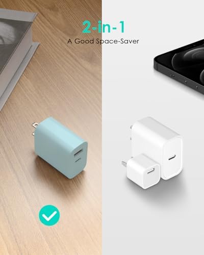 4-Pack Fast Charging USB C Charger Block – Dual Port Multiport Adapter with PD 20 W USB-C & QC 3.0 USB-A for i Phone 16/15/14/13/12/11/X/8, i Pad, Samsung Galaxy, Google & More – Ultimate Charging Solution for Home, Office, and Travel