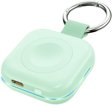 HUOTO Compact Magnetic Wireless Charger for Apple Watch – 1200 m Ah Portable Power Bank Keychain, Compatible with Series 10/9/8/Ultra 2/Ultra/7/6/5/4/3/2/SE, Ideal Travel Accessory for Effortless Charging On-the-Go