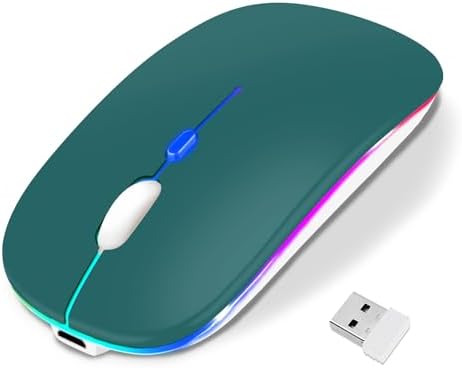 Ultimate Wireless Bluetooth Mouse for i Pad, Mac Book Pro, Air, and PCs – Rechargeable Silent Design for Productivity on the Go – Portable Slim Dual Mode Mouse with LED Indicators and Universal Compatibility