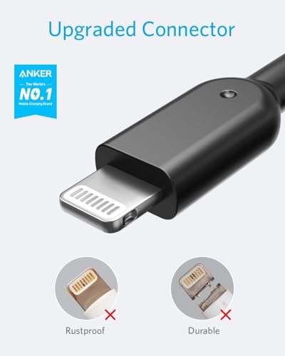Powerline II Lightning Cable by Anker – MFi Certified 3 FT USB Charging & Sync Cord for i Phone 11, SE, Xs, XR, and More – Durable, High-Speed Data Transfer, Tangle-Free Design for Everyday Convenience and Travel