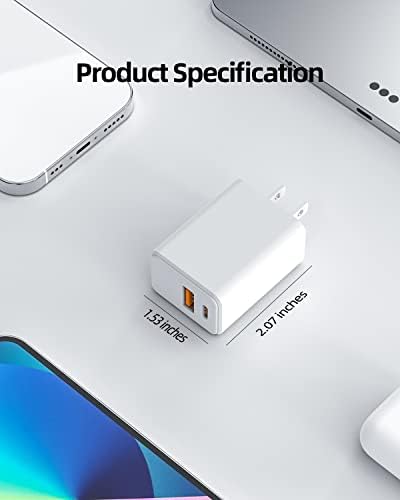 PD 30 W Dual Port Fast Charger for Google Pixel Devices – Rapid Charging Block Compatible with Pixel 8, 8 Pro, 7 Series, Pixel Fold & More – Lightweight Power Adapter with Safety Features for Efficient Device Power-Up