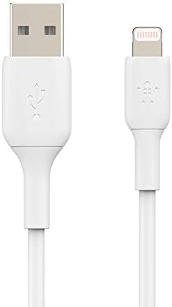 Belkin Boost Charge 9.8 ft Lightning Cable – MFi Certified Apple i Phone Charger for Fast, Convenient Charging – Durable & Tangle-Free USB to Lightning Cord in Sleek White Design – Perfect Length for Uninterrupted Use – Elevate Your Apple Device Experience
