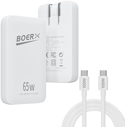 Compact 65 W Ga N USB-C Charger – Ultra-Slim Dual-Port Fast Charging Adapter for Smartphones, Tablets & Laptops – Foldable Travel Design with Advanced Heat Management for On-the-Go Power Solutions