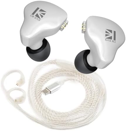 Transform Your Sound Journey with keephifi KBEAR Flash Hi-Fi Earphones – Premium Dual Driver Hybrid In-Ear Monitors in Stunning CNC Aluminum Alloy, Featuring Detachable 2 PIN-C Cable for Customization and Ergonomic Comfort for Extended Listening Sessions (Purple, Without Mic)