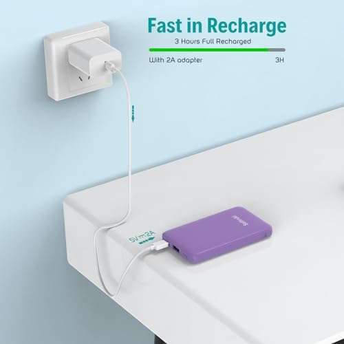 Ultra-Slim 6000 m Ah Portable Charger with Built-in Cables – Lightweight Fast Charging Power Bank for i Phone, Samsung, and Android Devices – Perfect Travel Companion for On-the-Go Power Solutions