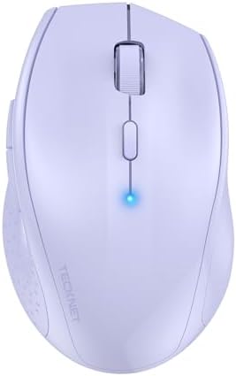 TECKNET Bluetooth Wireless Mouse – Ergonomic 4800 DPI Precision with 6 Adjustable Settings, Long-Lasting 2-Year Battery, and 6 Functional Buttons for Laptops & Windows – Sleek Grey Design for Enhanced Comfort and Productivity