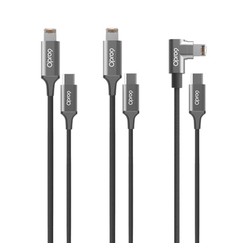 Opro9 USB C to Lightning Fast Charging Cable Trio (1/3/6 FT) – 30 W Power Delivery, Apple MFi Certified, Durable Nylon Braided Cord for i Phone 14, 13, 12, 11 Pro Max, XR, XS, 8 and More – Ultimate Flexibility and Speed for On-the-Go Charging