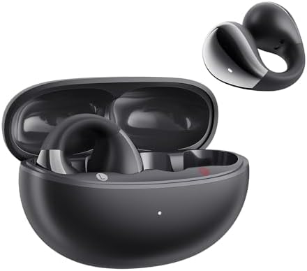 QCY Crossky C30 Open Ear Bluetooth Earbuds – Ultra-Lightweight Clip-On Design with Advanced 4-Microphone Environmental Noise Cancellation for Crystal-Clear Calls, Secure Fit for Dynamic Lifestyles, Dual Device Pairing Capability, and Customizable EQ for Personalized Audio Experience – Ideal for Sports, Outdoor Activities, and Enhanced Safety Awareness