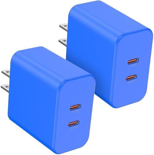 40 W Dual USB-C Fast Charging Block – Ultimate Portable Power Adapter for i Phone, i Pad, Samsung & More – 2-Pack for Effortless Multi-Device Charging – Rapidly Energize Your Gadgets Anywhere