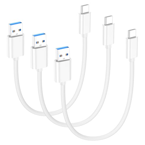 Compact 6-Inch USB A to USB C 3.1 Cable – 2-Pack for High-Speed 10 Gbps Data Transfer & Fast Charging | Perfectly Compatible with i Phone 15, Mac Book Pro, i Pad Pro, Samsung Galaxy S24, and Google Pixel | Ideal for Travel & Clutter-Free Connectivity | Durable Design for Everyday Use