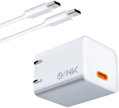 Ultra-Compact 30 W Ga N USB-C Fast Charger – Lightweight Foldable Power Adapter for i Phone 15/14/13 Pro Max, i Pad Pro/Air, Air Pods & Samsung Galaxy – Includes Quick Charge Cable for Ultimate Portability & Efficiency