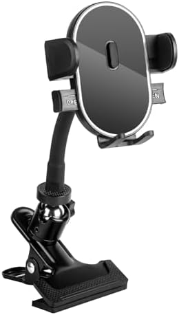 Versatile 360° Gooseneck Clip Phone Holder with Auto-Locking Clamp – Adjustable Arm Lengths for Desk, Treadmill, and Mic Stand – Securely Fits 4-7″ Smartphones for Ultimate Hands-Free Convenience and Enhanced Productivity