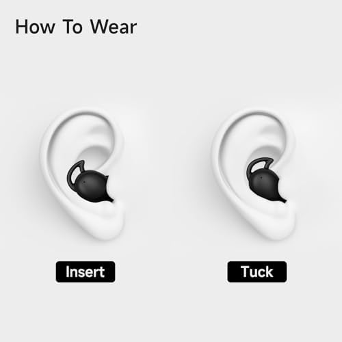 Revolutionize Your Rest with IFECCO Invisible Bluetooth Sleep Earbuds – Ergonomically Designed Wireless Headphones for Side Sleepers, IPX6 Waterproof for Versatile Use, Exceptional Noise-Cancellation for Deep Relaxation, Compatible with Multiple Devices (Black)