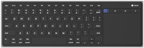 Upgrade Your Setup with the CZUR Ultra Slim Rechargeable Bluetooth Keyboard & Touchpad – Wireless Versatility for Mac, Windows, PC, Laptop, Tablet, and Smart TV, Effortless Navigation and Enhanced Productivity for Every Tech Enthusiast