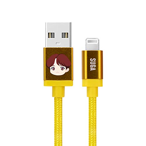 BTS Tiny TAN MFi Certified USB Charging Cable for i Phone 15/Pro/Pro Max/i Pad – Fast, Durable, and Stylish K-Pop Accessory for A.R.M.Y Fans