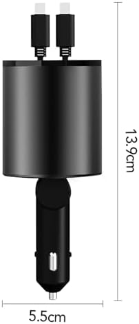 Ultimate 4-in-1 Retractable Car Charger – 60 W Super Fast Charging for i Phone 11-16, Galaxy, Pixel & Air Pods 4 – Dual USB Ports & Tangle-Free Cables for Maximum Convenience on the Go – Compact Power Adapter for All Your Devices