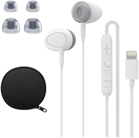 ZGONC Premium Wired Earbuds for i Phone – High-Fidelity Audio with Built-in Microphone & Volume Control – Effortless i OS Compatibility for Models 14/13/12/11/XR/XS/X/8/7/SE/Pro/Pro Max – Ergonomic Design for Ultimate Comfort in Music & Calls
