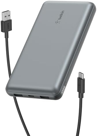 Belkin 20000 m Ah USB-C Power Bank – Dual USB-A Ports, Fast 15 W Charging for i Phone 16/15 Plus, Samsung Galaxy S25, Pixel, i Pad, Nintendo Switch 2 – Travel-Friendly Design in Pearl Blue for Enhanced Device Compatibility and On-the-Go Power